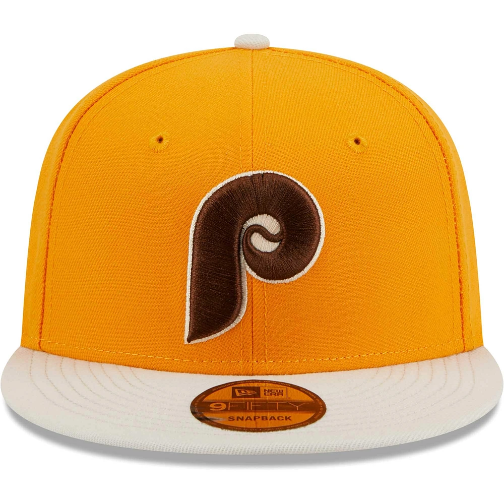 Men's New Era Gold Philadelphia Phillies Tiramisu  9FIFTY Snapback Hat