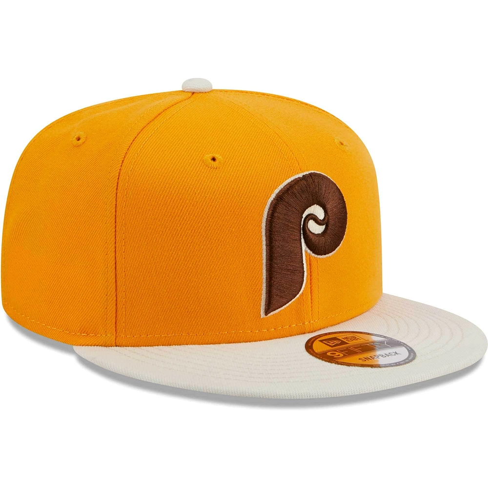 Men's New Era Gold Philadelphia Phillies Tiramisu  9FIFTY Snapback Hat