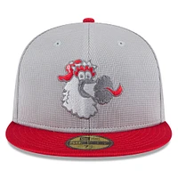 Men's New Era  Gray/Red Philadelphia Phillies 2025 Batting Practice 59FIFTY Fitted Hat