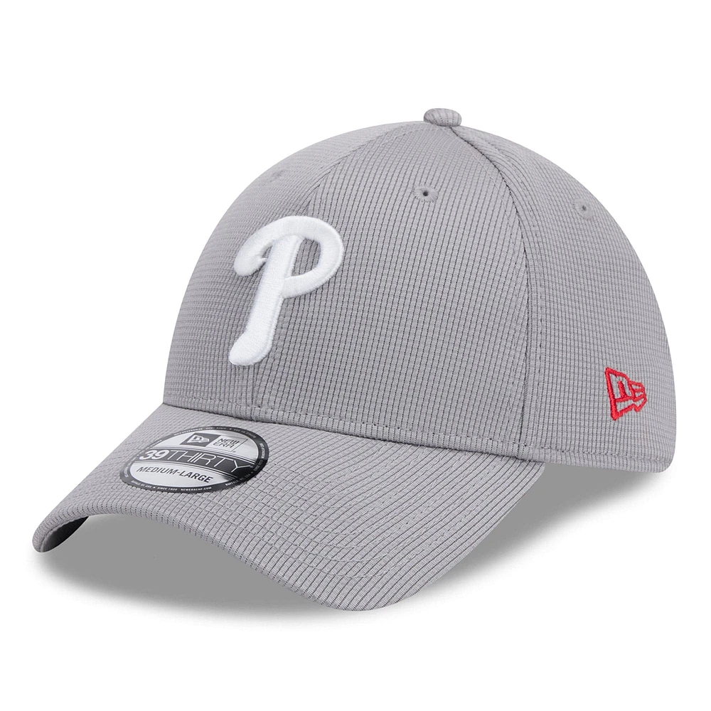 Casquette Flex Active Pivot 39THIRTY des Phillies de Philadelphie New Era pour hommes, grise