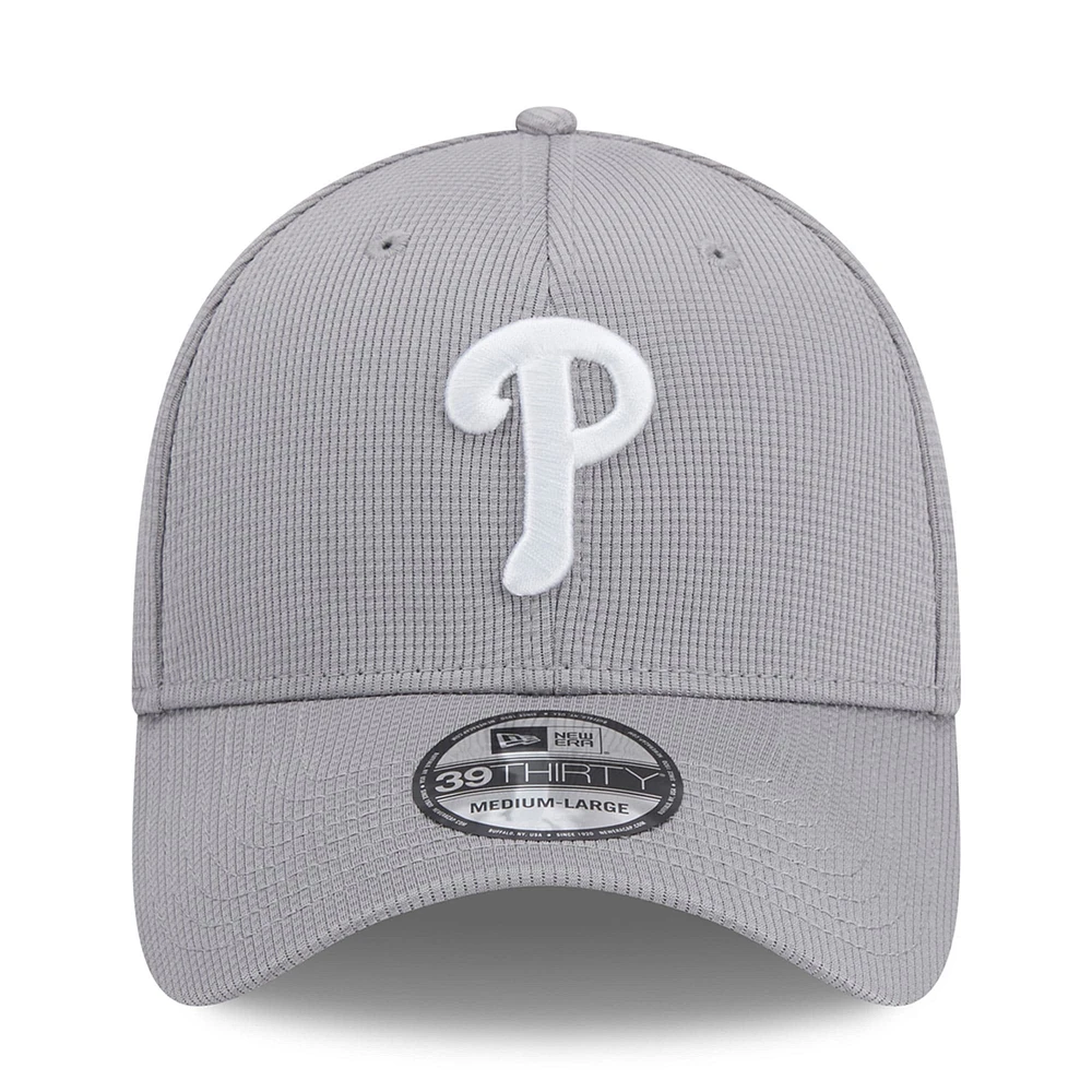 Casquette Flex Active Pivot 39THIRTY des Phillies de Philadelphie New Era pour hommes, grise