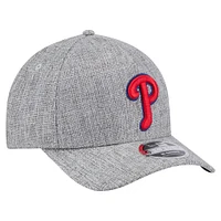Men's New Era Gray Philadelphia Phillies Cotton Weave M-Crown A-Frame 9FORTY Adjustable Hat