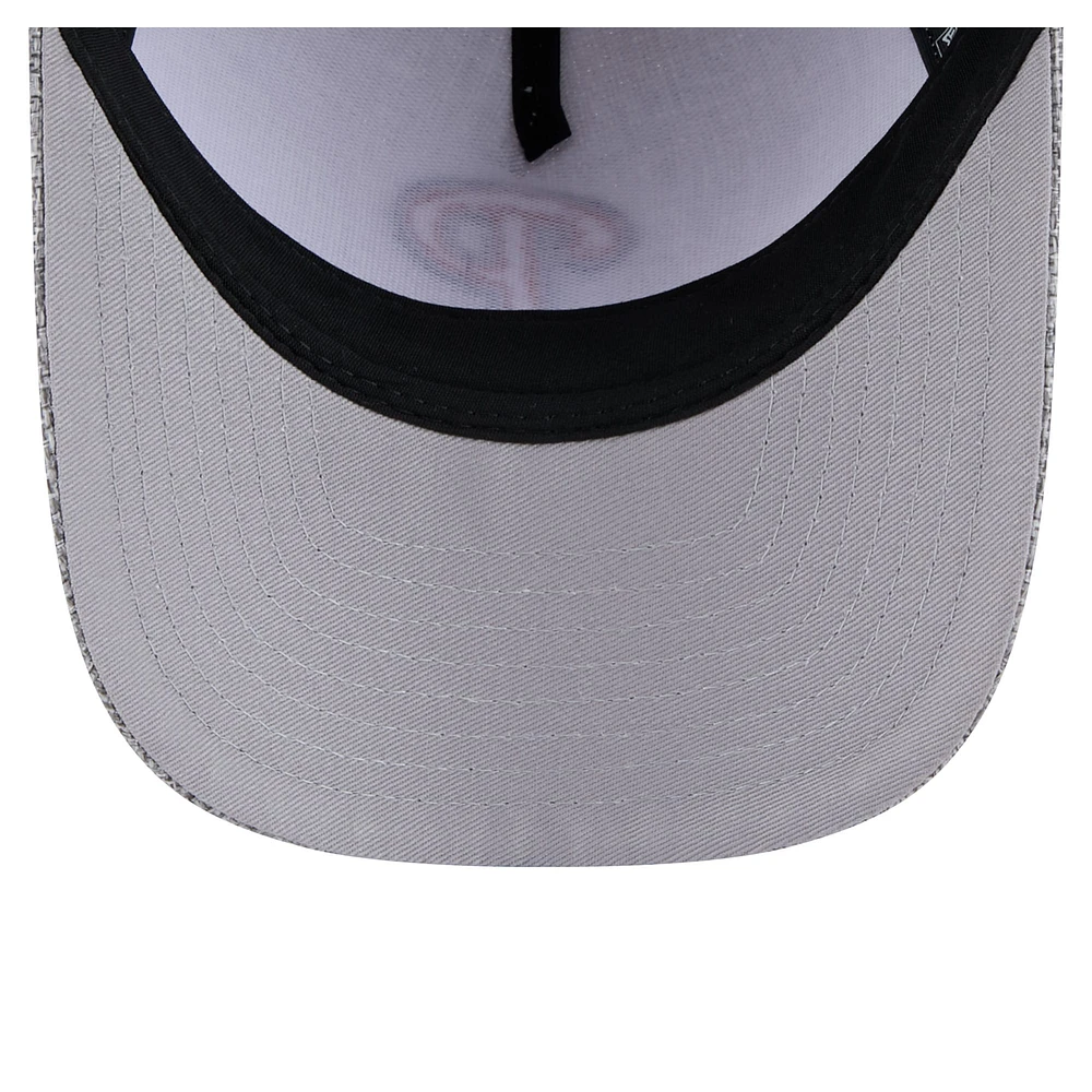 Men's New Era Gray Philadelphia Phillies Cotton Weave M-Crown A-Frame 9FORTY Adjustable Hat