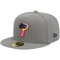 Casquette ajustée 59FIFTY grise des Phillies de Philadelphie New Era pour homme