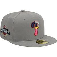 Casquette ajustée 59FIFTY grise des Phillies de Philadelphie New Era pour homme