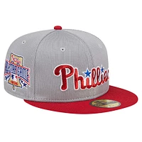 Casquette ajustée 59FIFTY en maille Pivot des Phillies de Philadelphie New Era pour hommes, grise