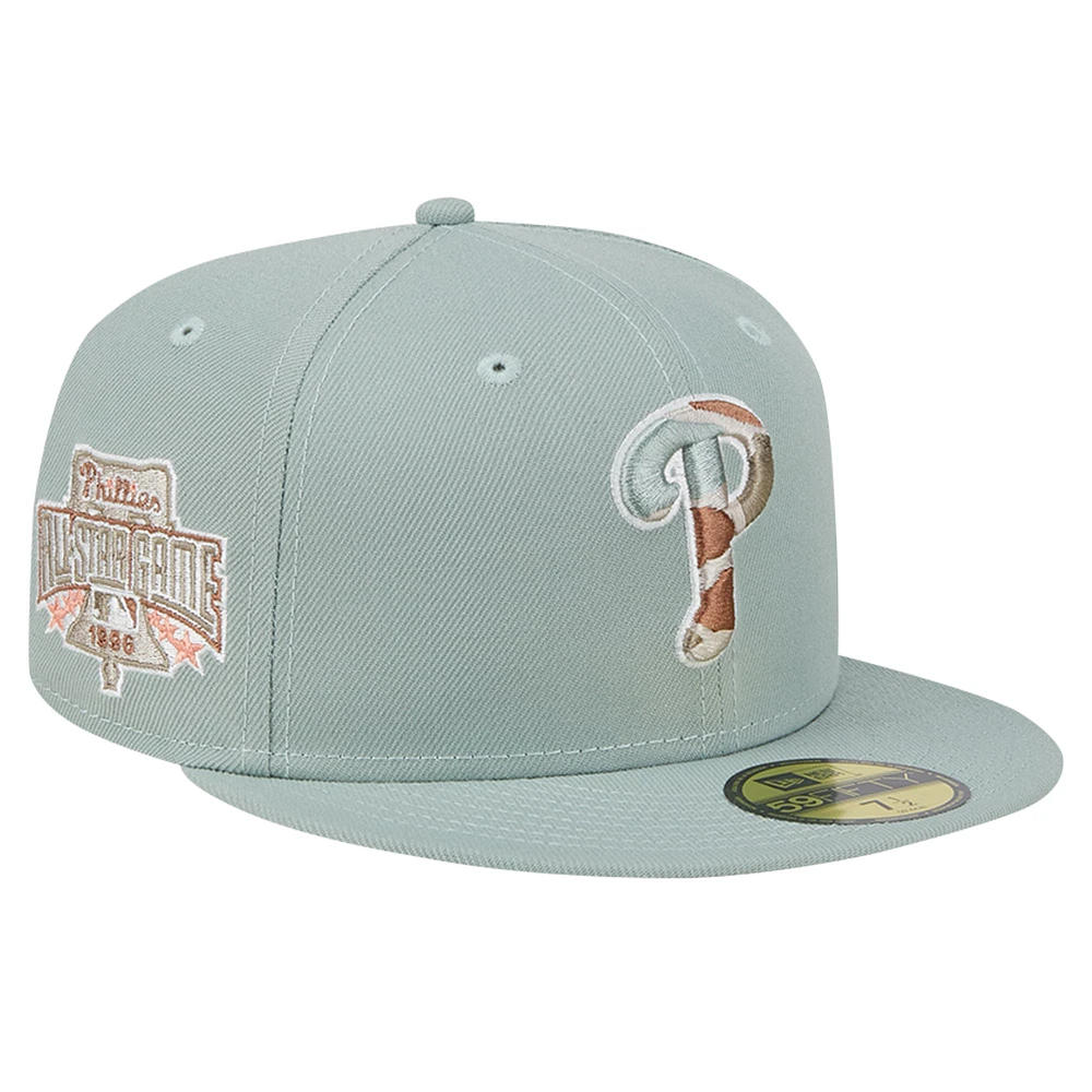 Casquette ajustée 59FIFTY Spring Forest verte des Phillies de Philadelphie New Era pour hommes