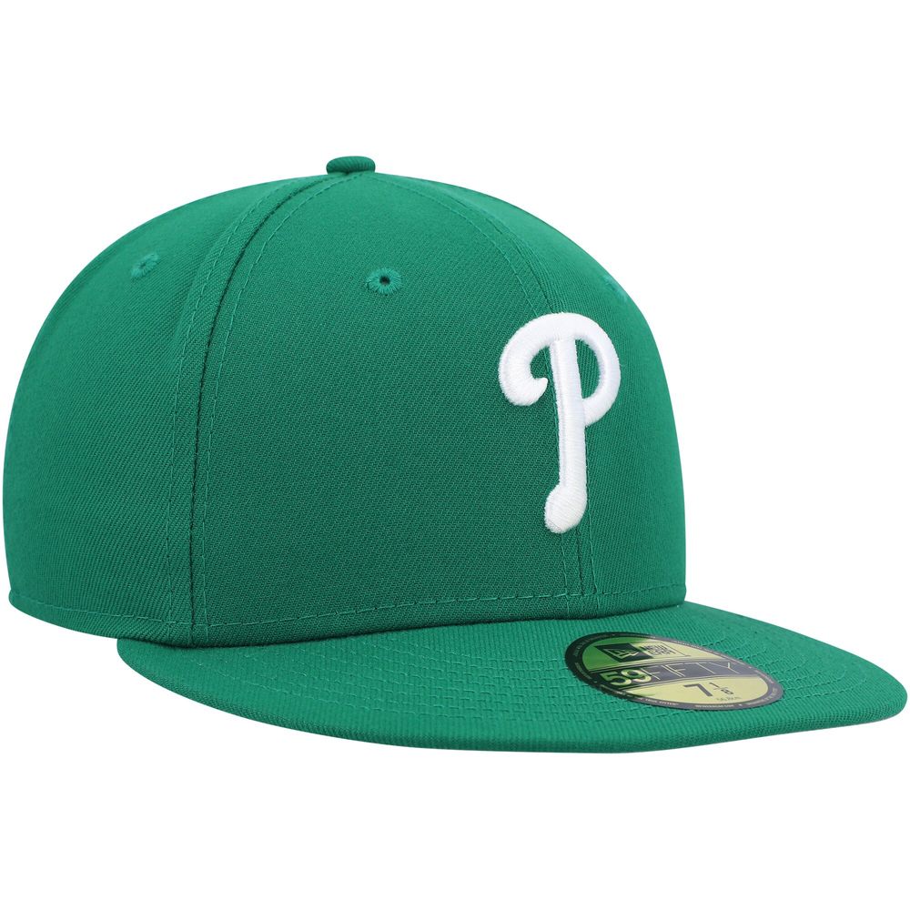 Men's New Era Kelly Green Philadelphia Phillies White Logo 59FIFTY Fitted Hat