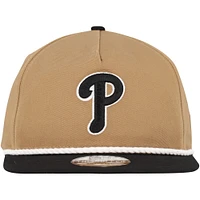 Men's New Era Khaki/Black Philadelphia Phillies Golfer Snapback Hat