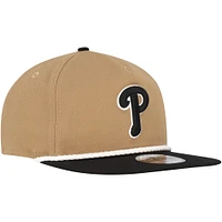 Men's New Era Khaki/Black Philadelphia Phillies Golfer Snapback Hat