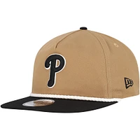 Men's New Era Khaki/Black Philadelphia Phillies Golfer Snapback Hat