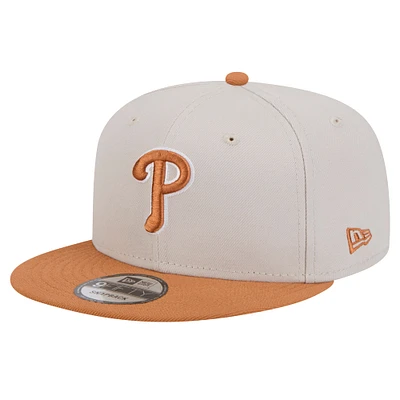 Casquette Snapback bicolore 9FIFTY kaki/marron pour homme New Era Philadelphia Phillies Color Pack