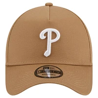 Men's New Era Khaki Philadelphia Phillies A-Frame 9FORTY Adjustable Hat