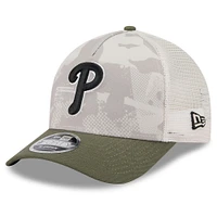 Men's New Era Light Beige/Olive Philadelphia Phillies 2025 Armed Forces Day 9FORTY M-Crown A-Frame Adjustable Hat
