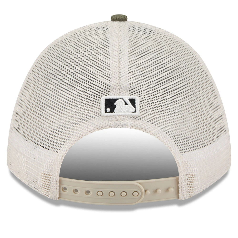 Men's New Era Light Beige/Olive Philadelphia Phillies 2025 Armed Forces Day 9FORTY M-Crown A-Frame Adjustable Hat