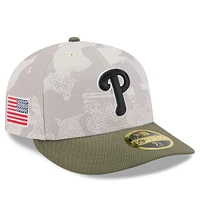 Men's New Era Light Beige/Olive Philadelphia Phillies 2025 Armed Forces Day Low Profile 59FIFTY Fitted Hat