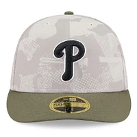 Men's New Era Light Beige/Olive Philadelphia Phillies 2025 Armed Forces Day Low Profile 59FIFTY Fitted Hat