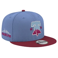 Casquette Snapback 9FIFTY New Era pour hommes des Phillies de Philadelphie 2024 City Connect bleu clair