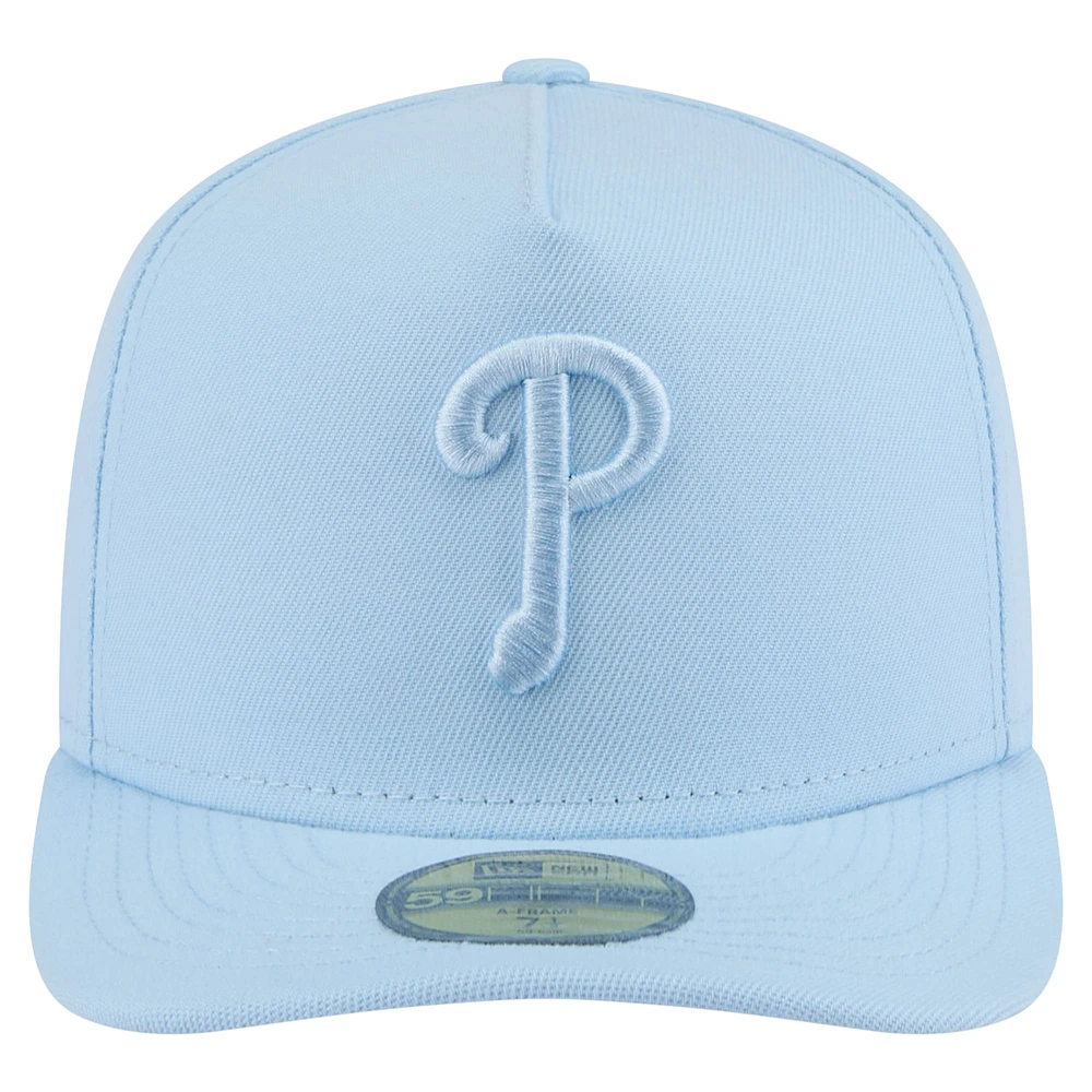 Men's New Era  Light Blue Philadelphia Phillies Color Pack A-Frame 59FIFTY Fitted Hat