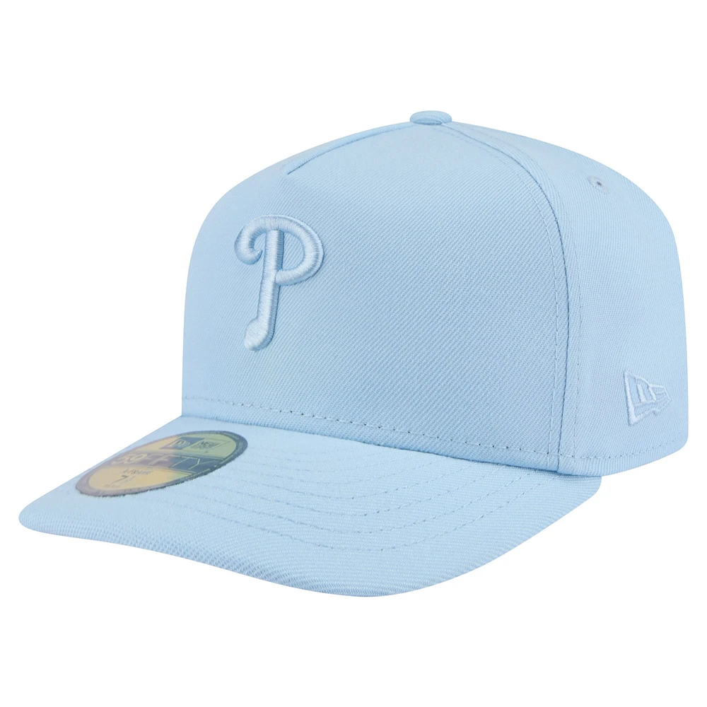 Men's New Era Light Blue Philadelphia Phillies Color Pack A-Frame 59FIFTY Fitted Hat