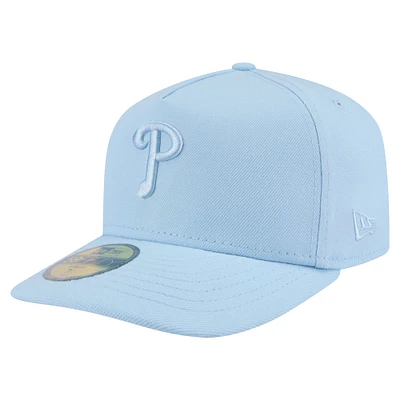 Men's New Era  Light Blue Philadelphia Phillies Color Pack A-Frame 59FIFTY Fitted Hat