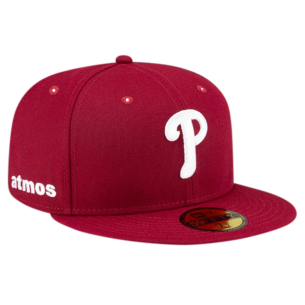 Casquette ajustée 59FIFTY New Era pour hommes des Phillies de Philadelphie Atmos Animal Undervisor marron