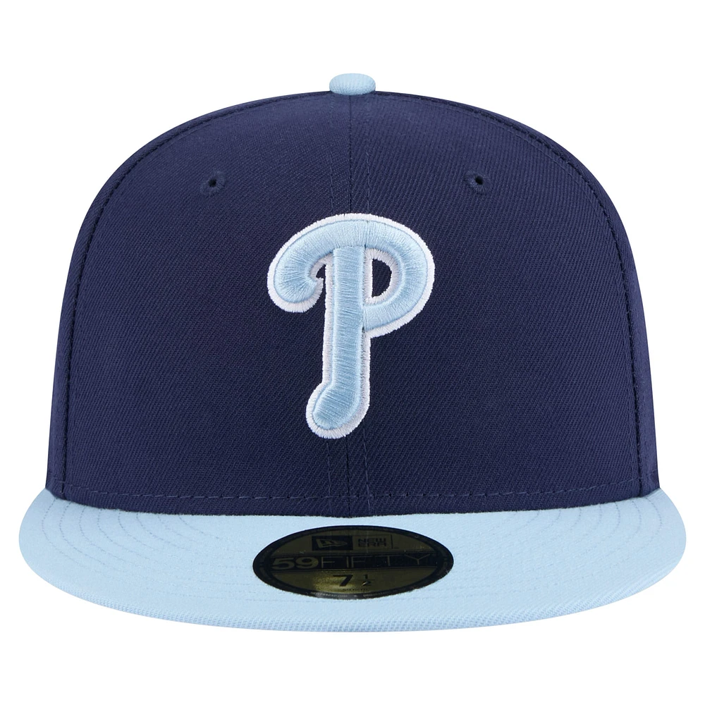 Men's New Era Navy/Light Blue Philadelphia Phillies Color Pack 2-Tone 59FIFTY Fitted Hat