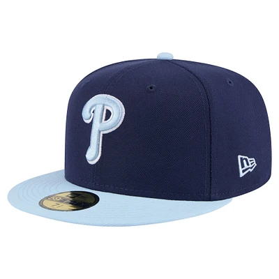 Men's New Era Navy/Light Blue Philadelphia Phillies Color Pack 2-Tone 59FIFTY Fitted Hat
