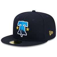 Casquette ajustée 59FIFTY New Era pour hommes des Phillies de Philadelphie 2024 City Connect bleu marine