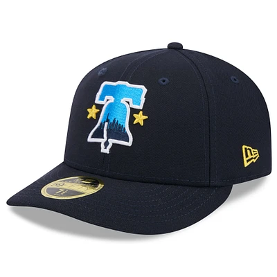 Casquette ajustée 59FIFTY à profil bas New Era pour hommes des Phillies de Philadelphie 2024 City Connect bleu marine