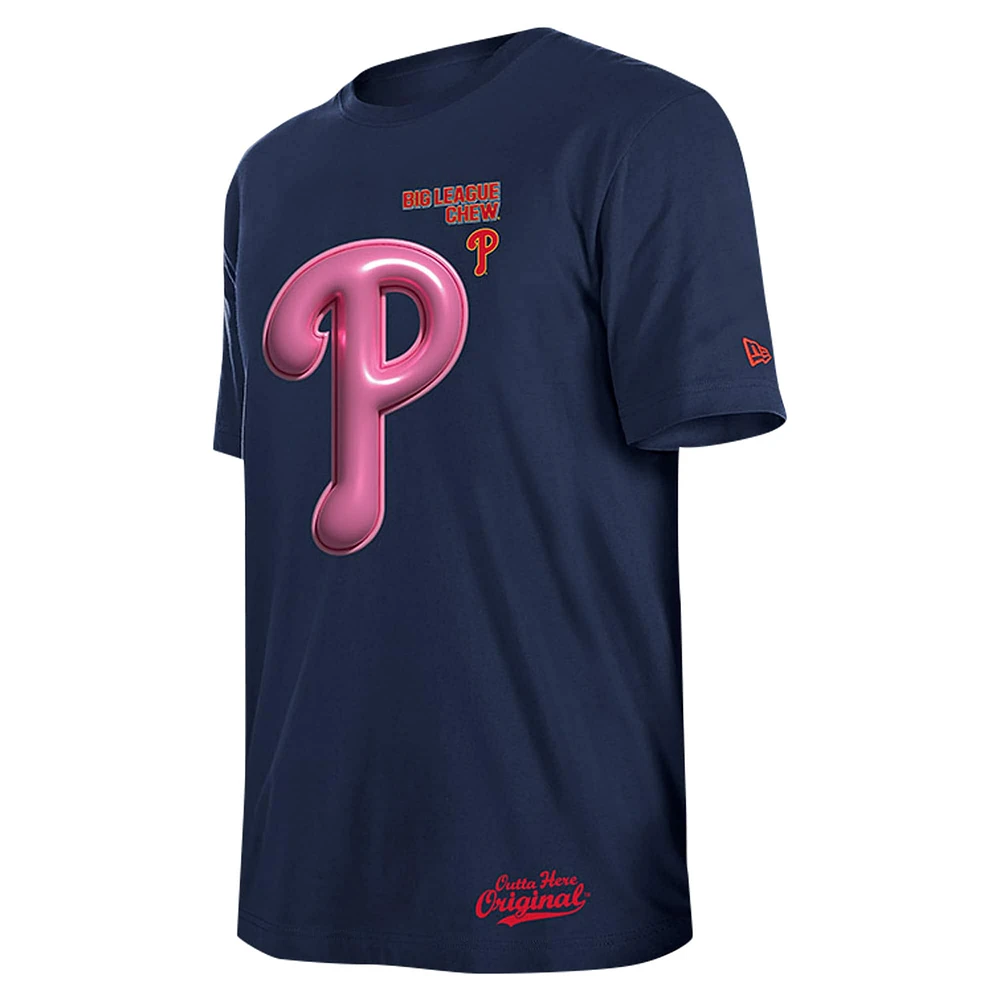 T-shirt à mâcher New Era pour hommes des Phillies de Philadelphie Big League bleu marine