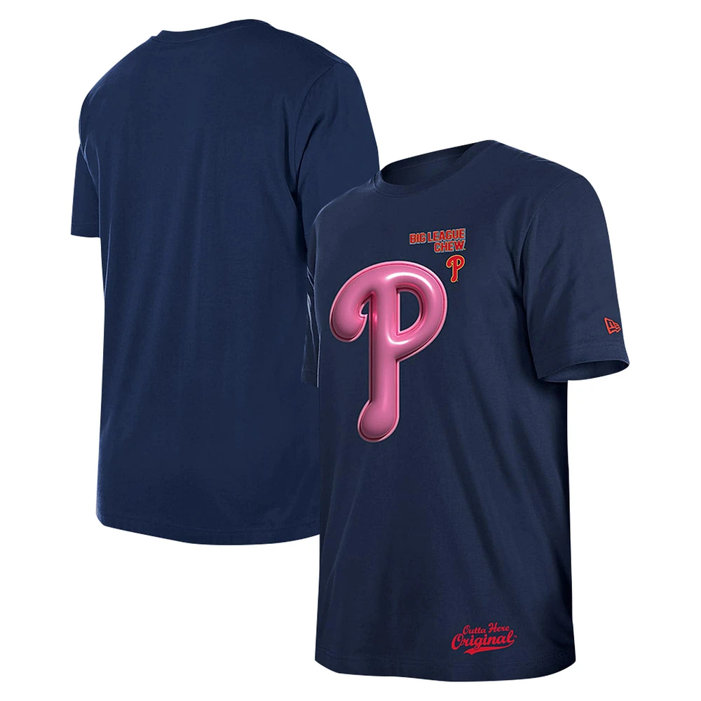 T-shirt à mâcher New Era pour hommes des Phillies de Philadelphie Big League bleu marine