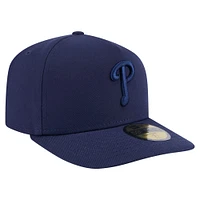Men's New Era Navy Philadelphia Phillies Color Pack A-Frame 59FIFTY Fitted Hat