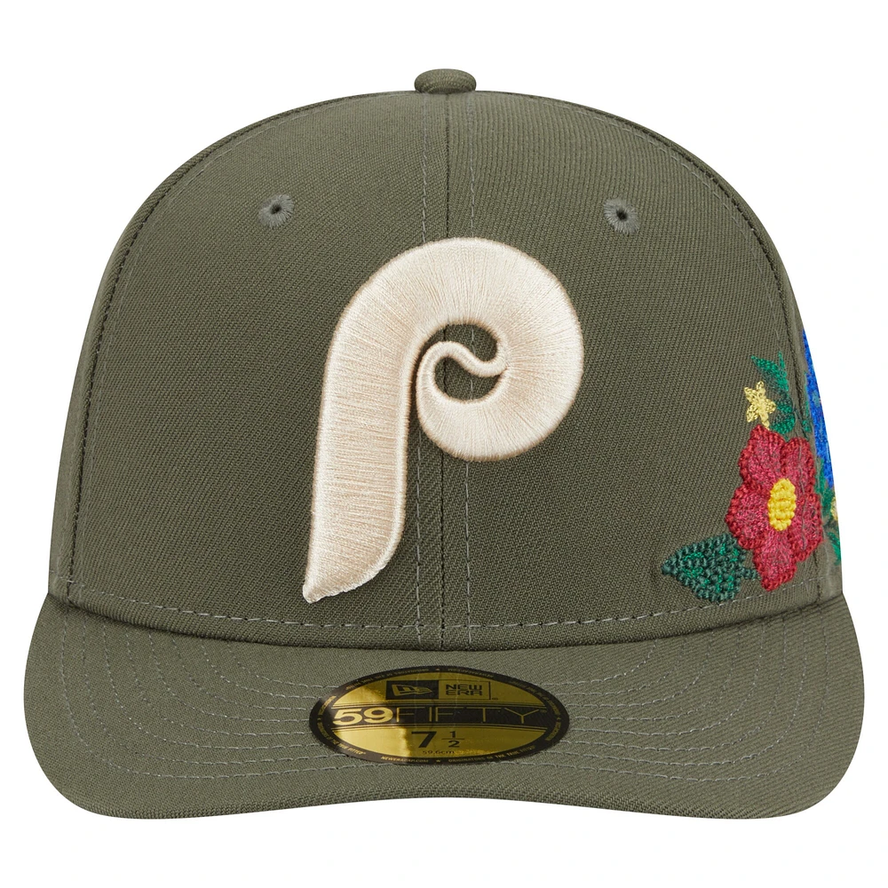 Casquette ajustée 59FIFTY olive Philadelphia Phillies pour homme de New Era