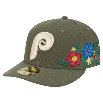 Casquette ajustée 59FIFTY olive Philadelphia Phillies pour homme de New Era