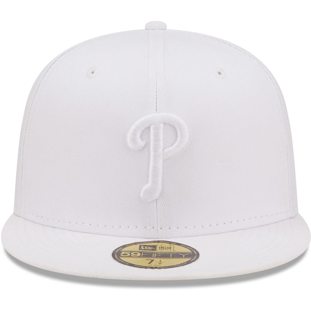Men's New Era Philadelphia Phillies White on 59FIFTY Fitted Hat