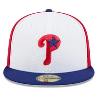 Casquette ajustée MLB Clubhouse 59FIFTY 2025 Philadelphia Phillies pour homme New Era rouge/bleu royal