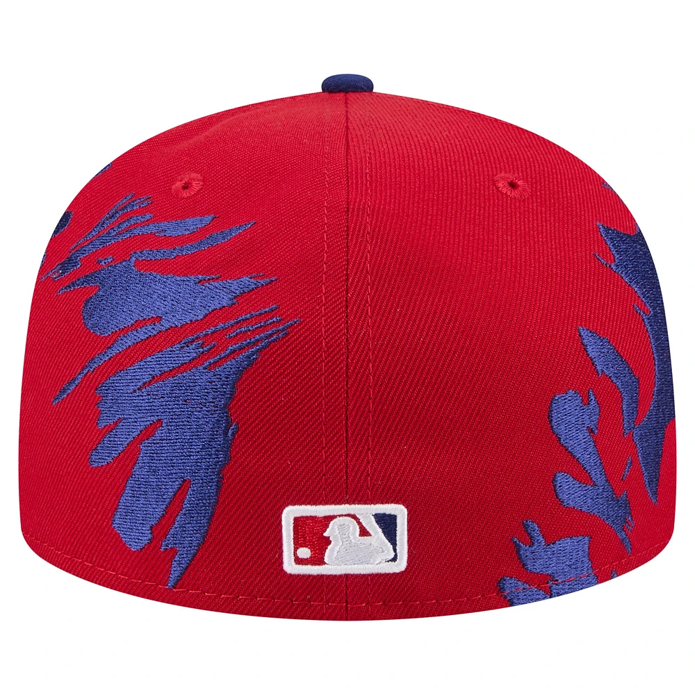 Casquette ajustée rétro Philadelphia Phillies 59FIFTY New Era pour homme rouge/bleu royal