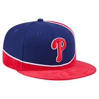Men's New Era Red/Royal Philadelphia Phillies Retro Split Corduroy Snapback Hat