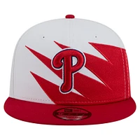 Casquette Snapback Jagged 9FIFTY rouge/blanc pour homme New Era Philadelphia Phillies