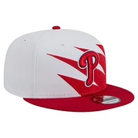 Casquette Snapback Jagged 9FIFTY rouge/blanc pour homme New Era Philadelphia Phillies