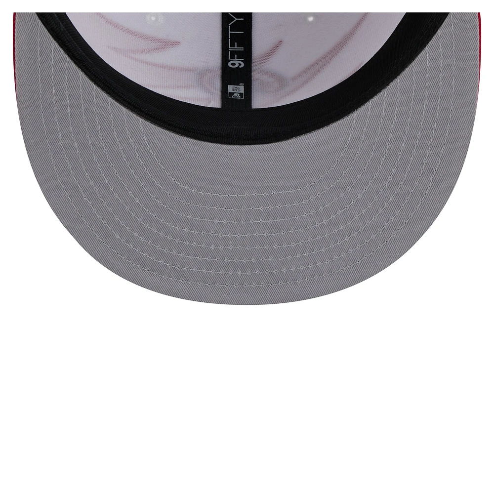 Casquette Snapback Jagged 9FIFTY rouge/blanc pour homme New Era Philadelphia Phillies