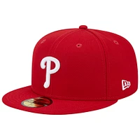 Casquette ajustée 59FIFTY des Phillies de Philadelphie 1980 la série mondiale New Era pour homme, couleur rouge