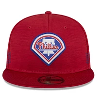 Casquette ajustée 59FIFTY Clubhouse 2024 des Phillies de Philadelphie New Era rouge pour hommes