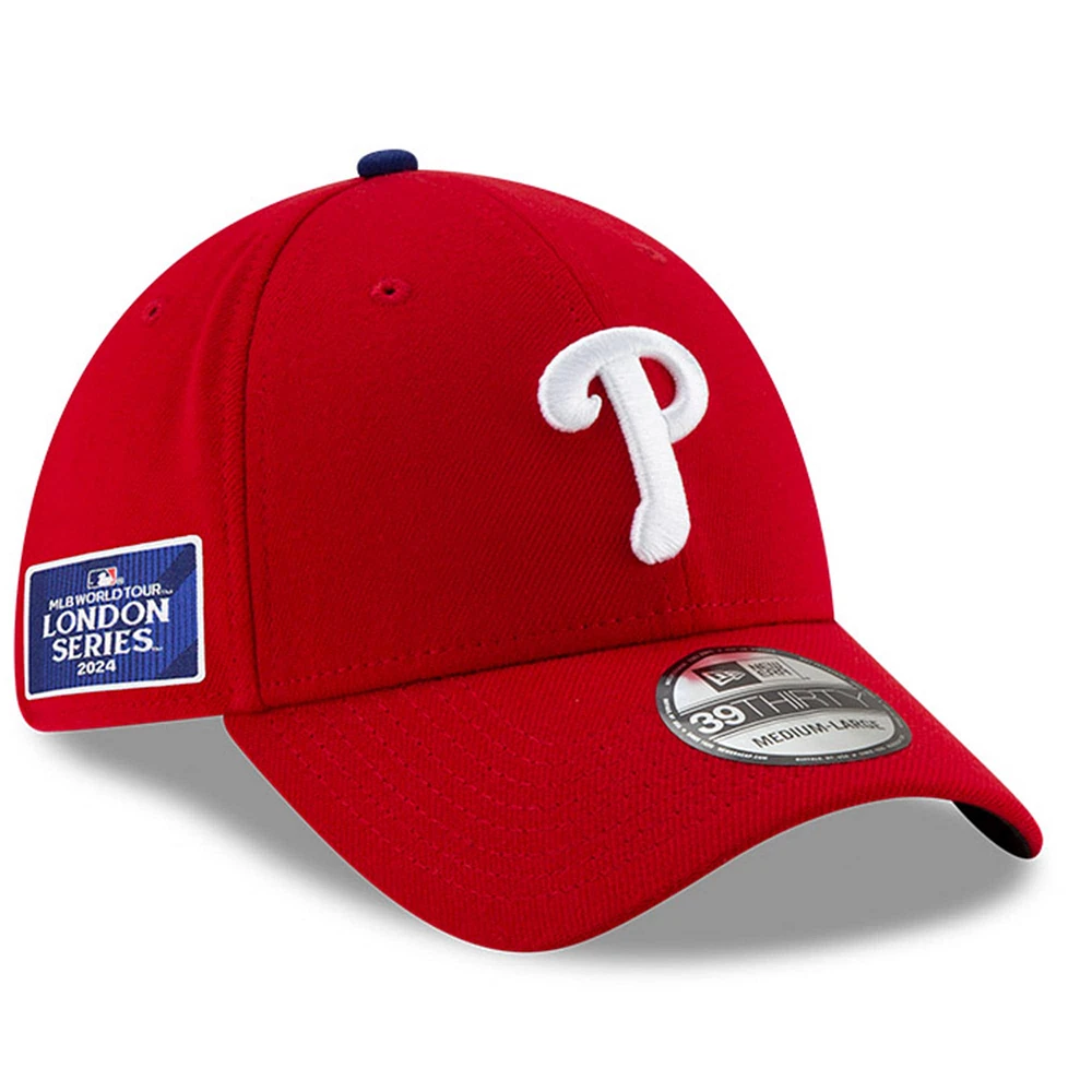 Casquette flexible New Era pour hommes des Phillies de Philadelphie 2024 MLB World Tour : London Series 39THIRTY Flex