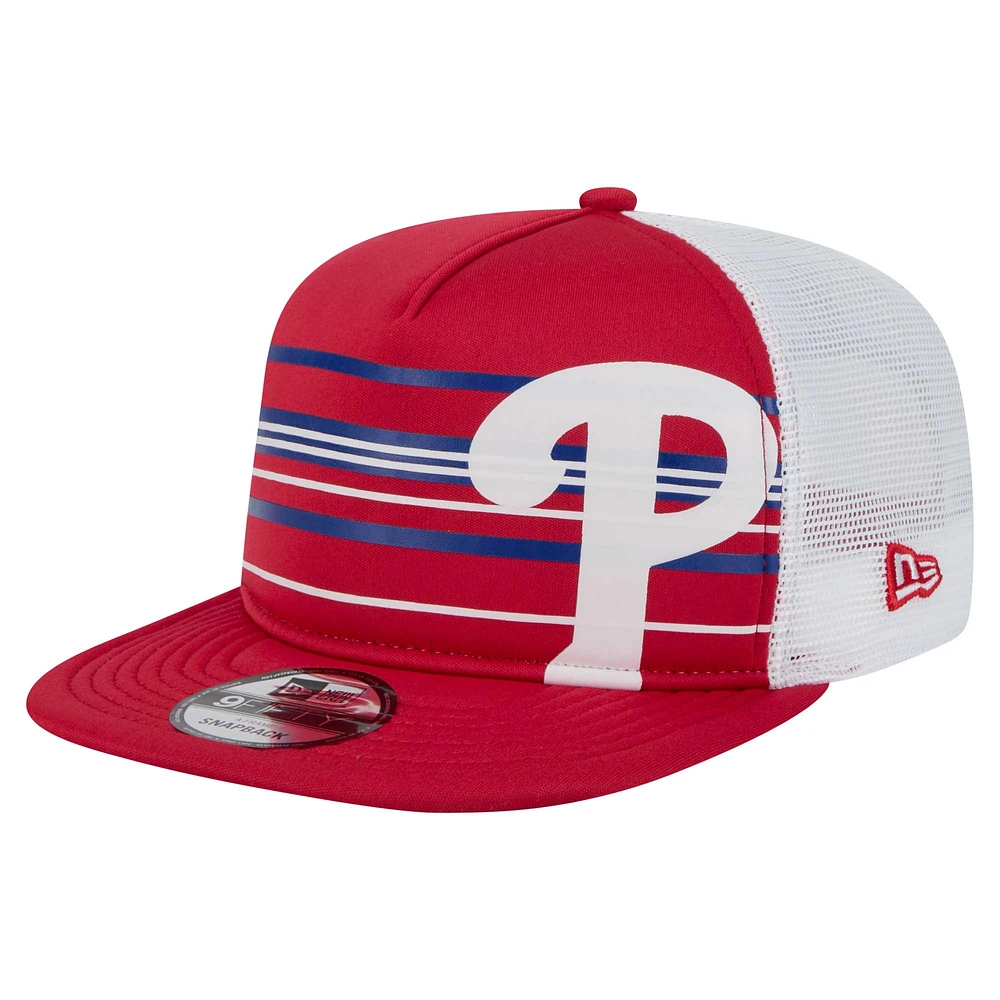 Men's New Era  Red Philadelphia Phillies 9FIFTY A-Frame Trucker Snapback Hat