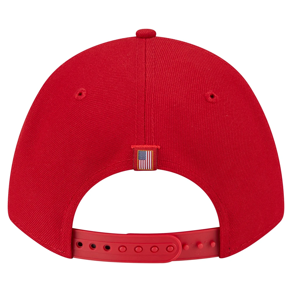 Men's New Era Red Philadelphia Phillies American Flag 9FORTY M-Crown A-Frame Adjustable Hat