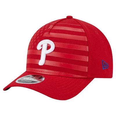Men's New Era Red Philadelphia Phillies American Flag 9FORTY M-Crown A-Frame Adjustable Hat