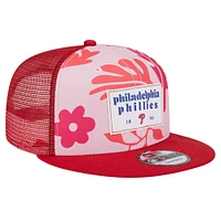 Men's New Era Red Philadelphia Phillies Bikini Bottom Trucker 9FIFTY Snapback Hat