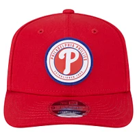 Men's New Era Red Philadelphia Phillies Circle Patch 9SEVENTY Stretch-Snap Hat